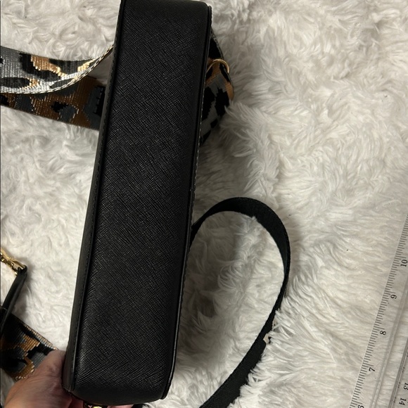 Michael Kors Black Messenger Bag with Gold Accents - Picture 5 of 6